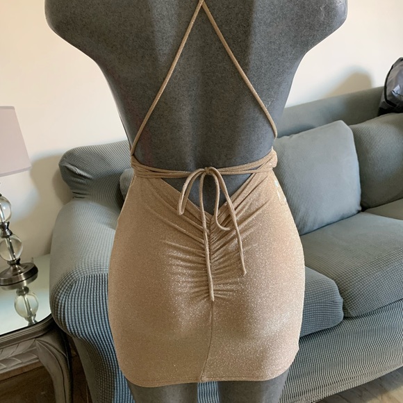 BABY BOO FASHION GOLD MINI DRESS✨ - Picture 3 of 4